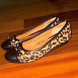 Sofft Leopard Print Flats with Black Trim
